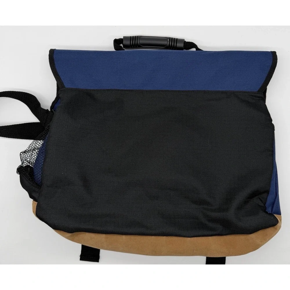 Mountain Ridge Messenger Laptop Bag Blue Tan Black Shoulder Travel